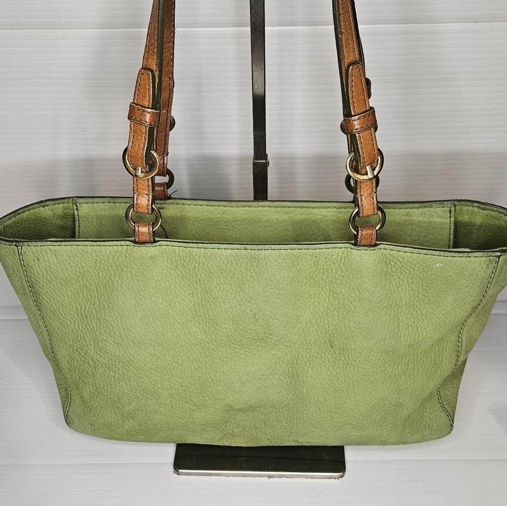 Vintage Coach Chelsea Tote Green Nubuc F10187 Rare - Picture 3 of 14